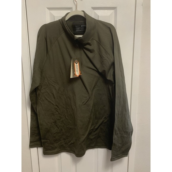 5.11 Tactical Other - NWT 5.11 Tactical Stratos 1/4 Zip Pullover Waffle Grid Green Sweater 2XL